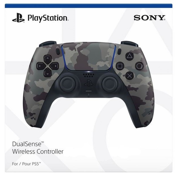  Sony, Manette sans fil DualSense™, PlayStation 5, Batterie rechargeable, Bluetooth, Compatible PS5 et PC, couleur grey camouflage